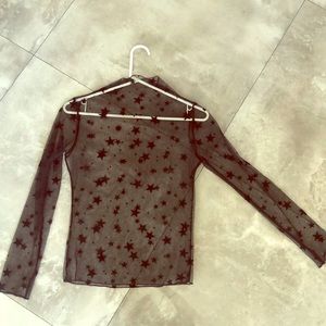 Mesh see through stars top